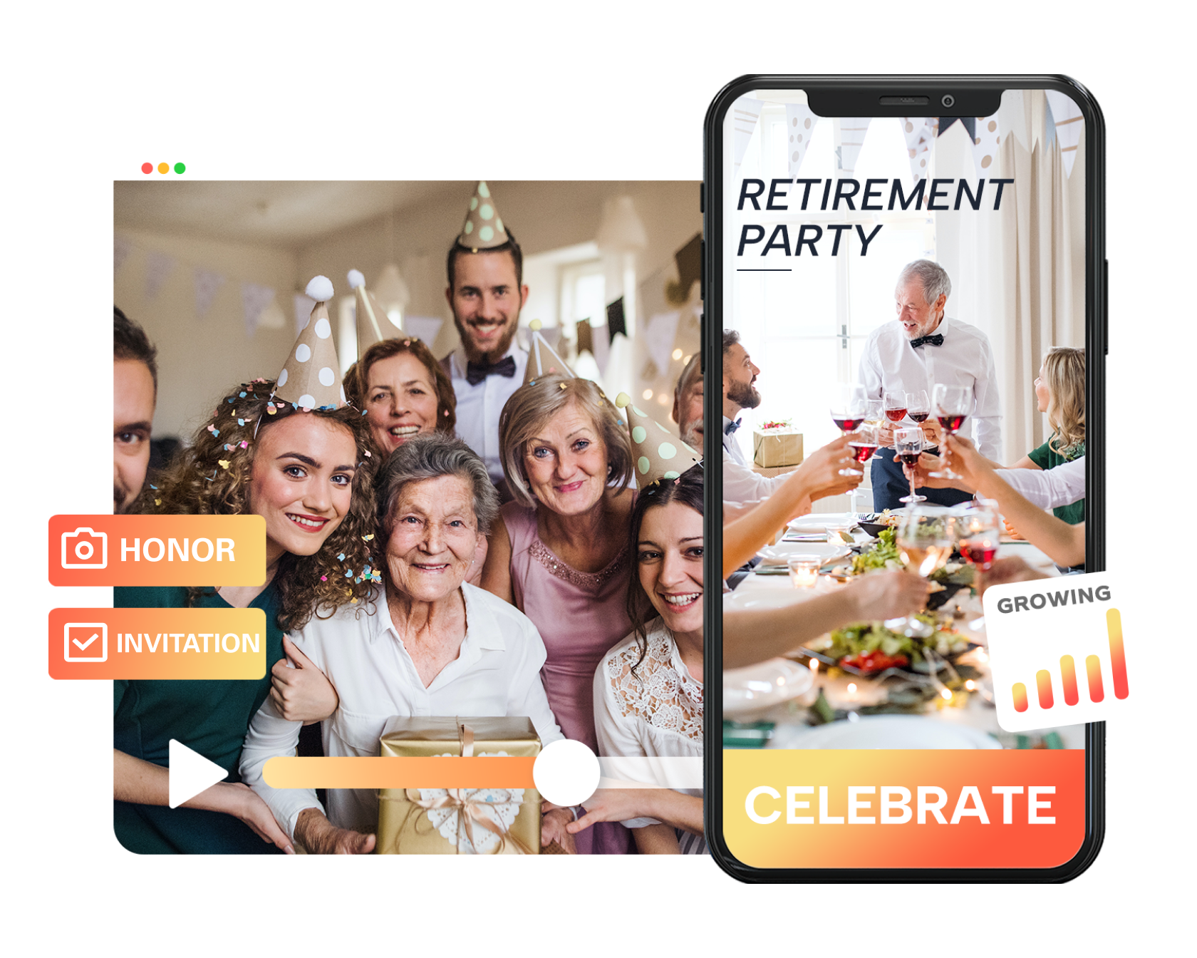Criador de convites para festas de aposentadoria online grátis